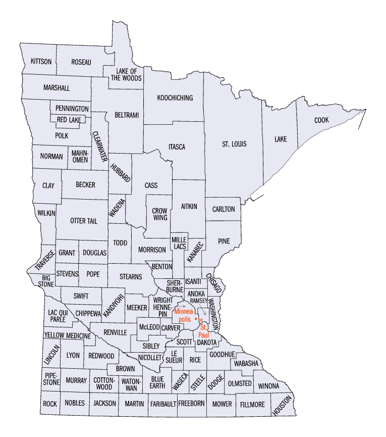 Minnesota vilayet haritasi