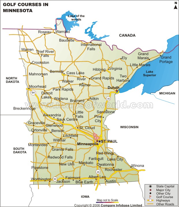 minnesota golf courses haritasi