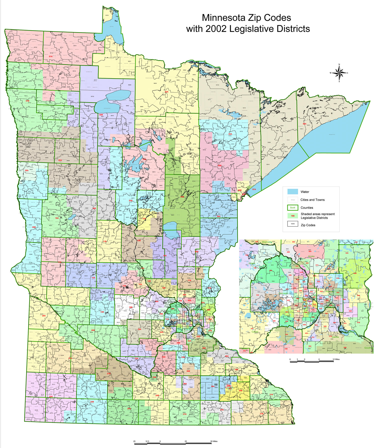 minnesota zip code haritasi printable