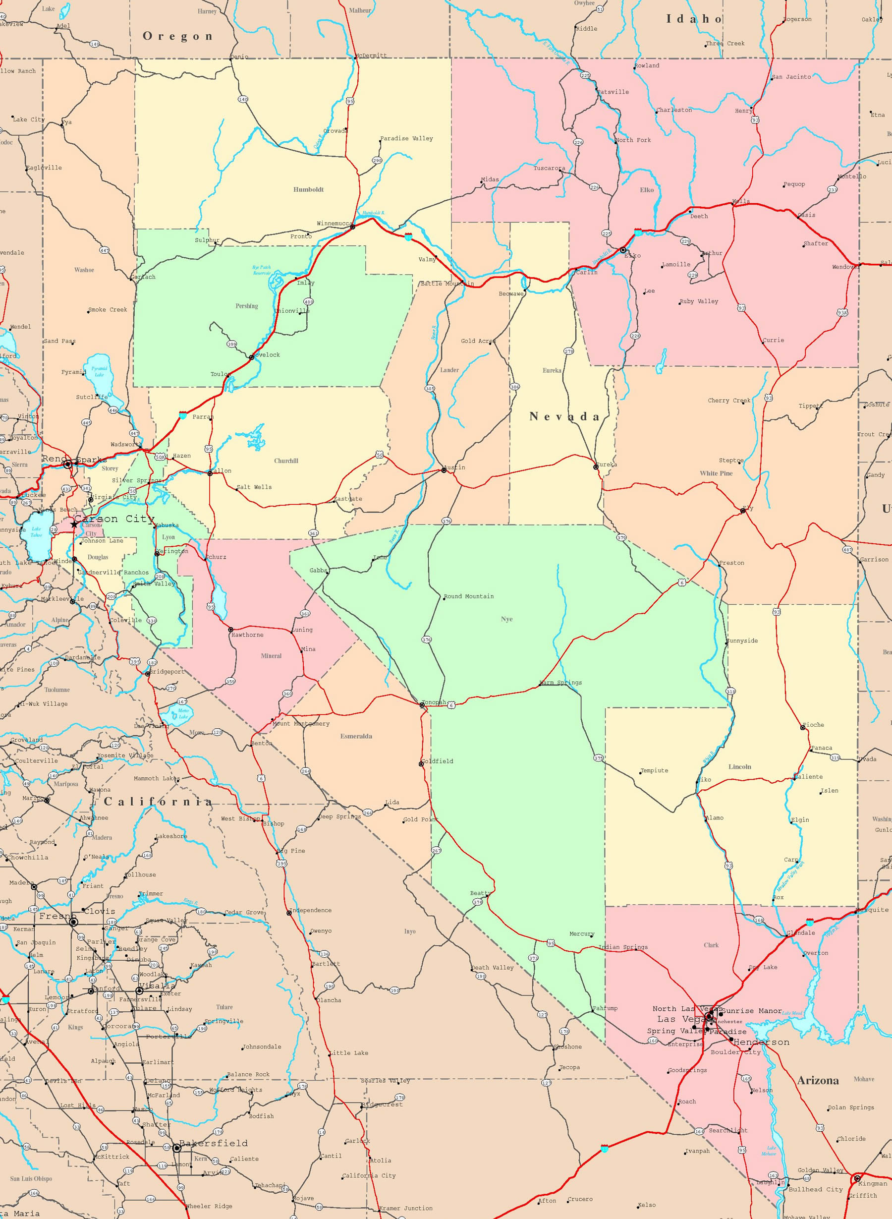 Nevada politik haritasi