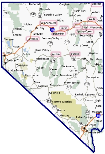 nevada devlet haritasi california