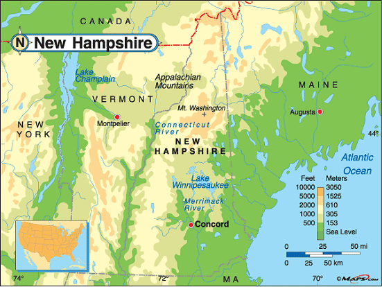 new hampshire haritasi