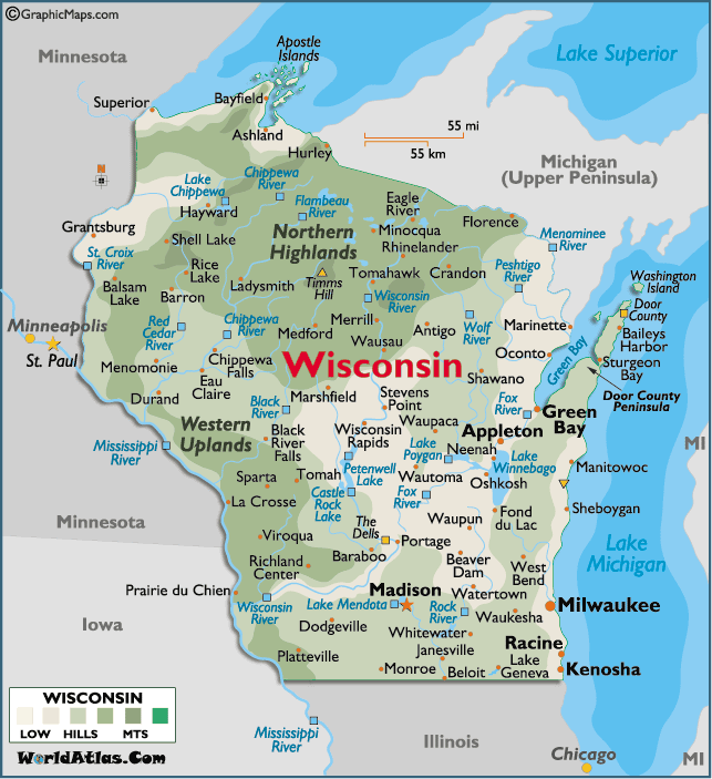 Wisconsin haritasi