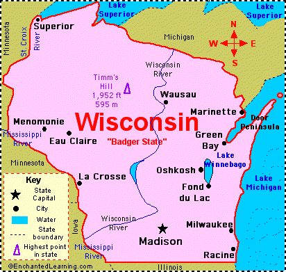 Wisconsin sehir haritasi