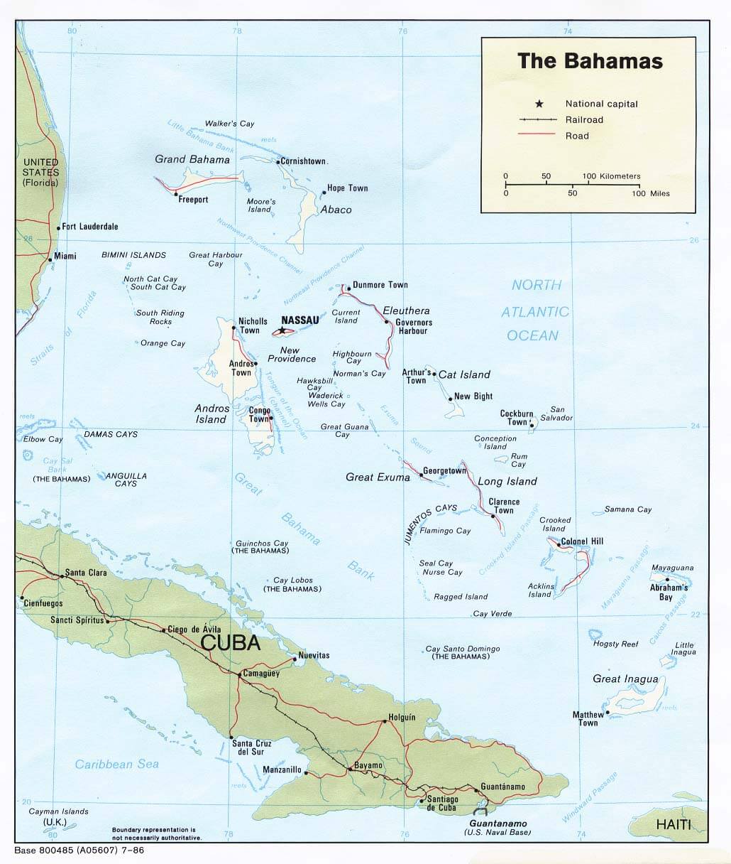 bahamalar ulke siyasi haritasi