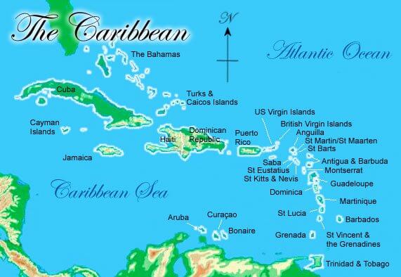 karayip bahamalar haritasi
