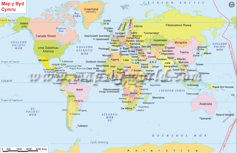 Dünya Haritası Gallois Dilinde