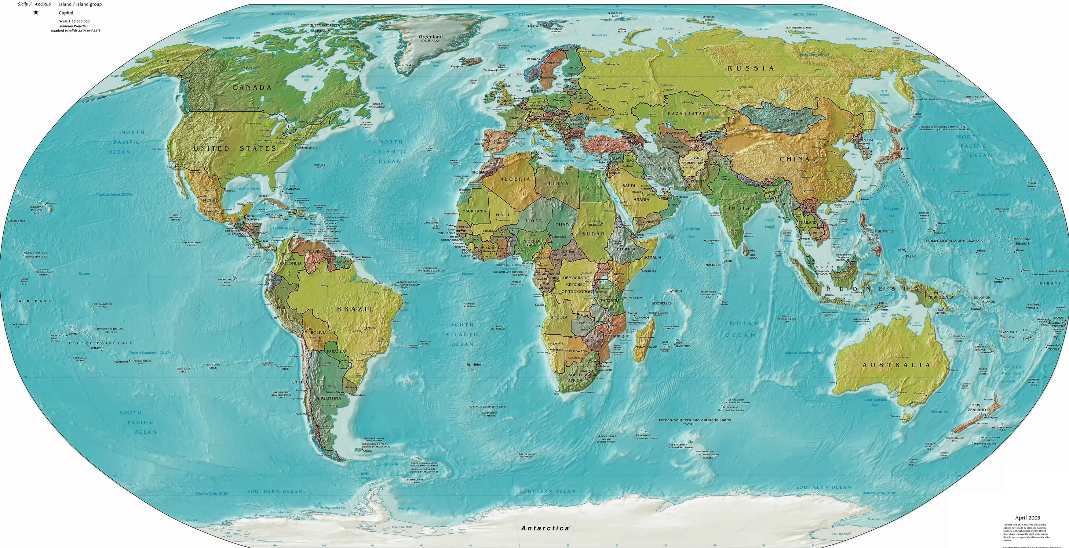 Dünya Politik Harita Şehirler