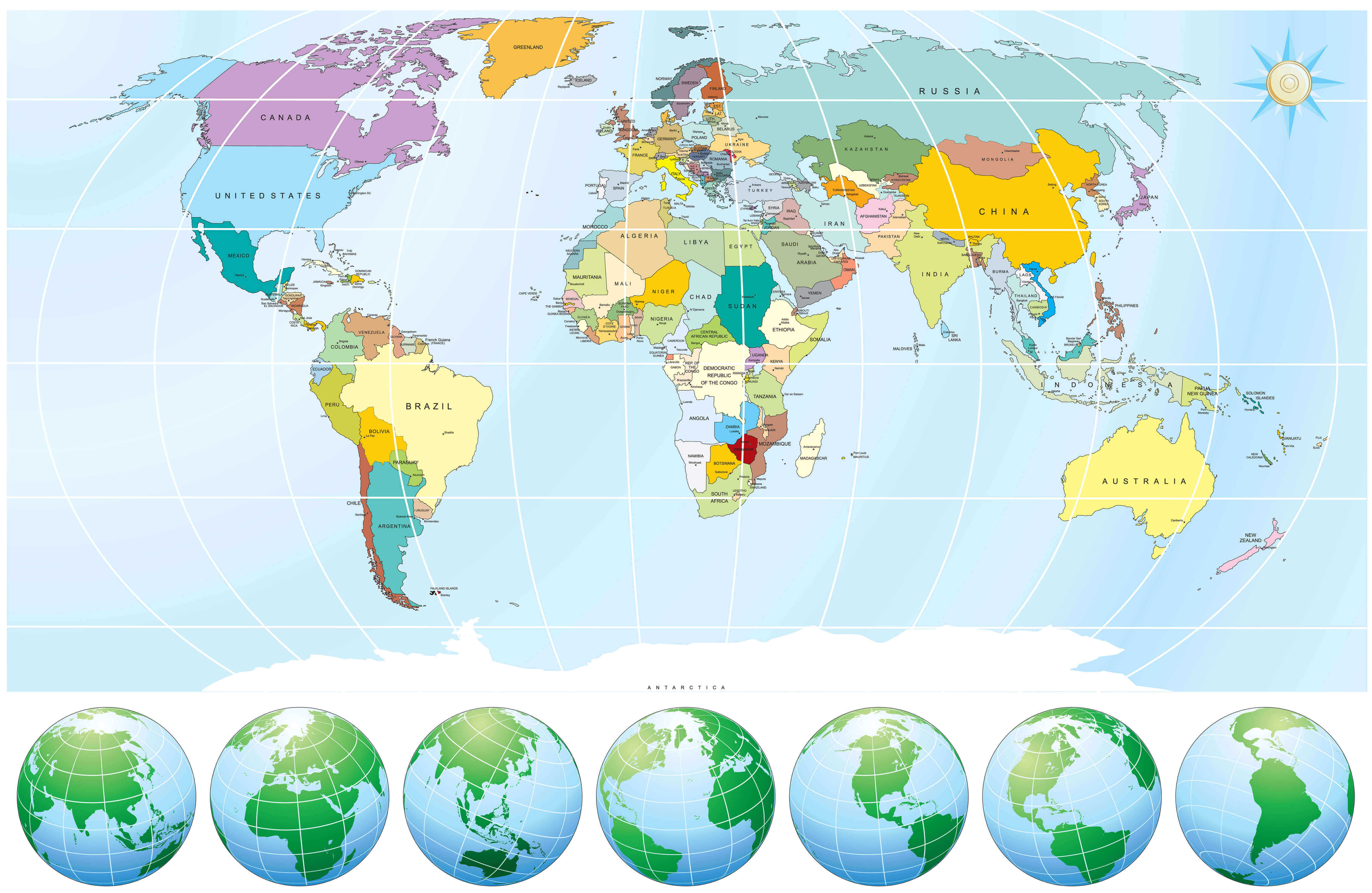 Ücretsiz global Dünya haritası