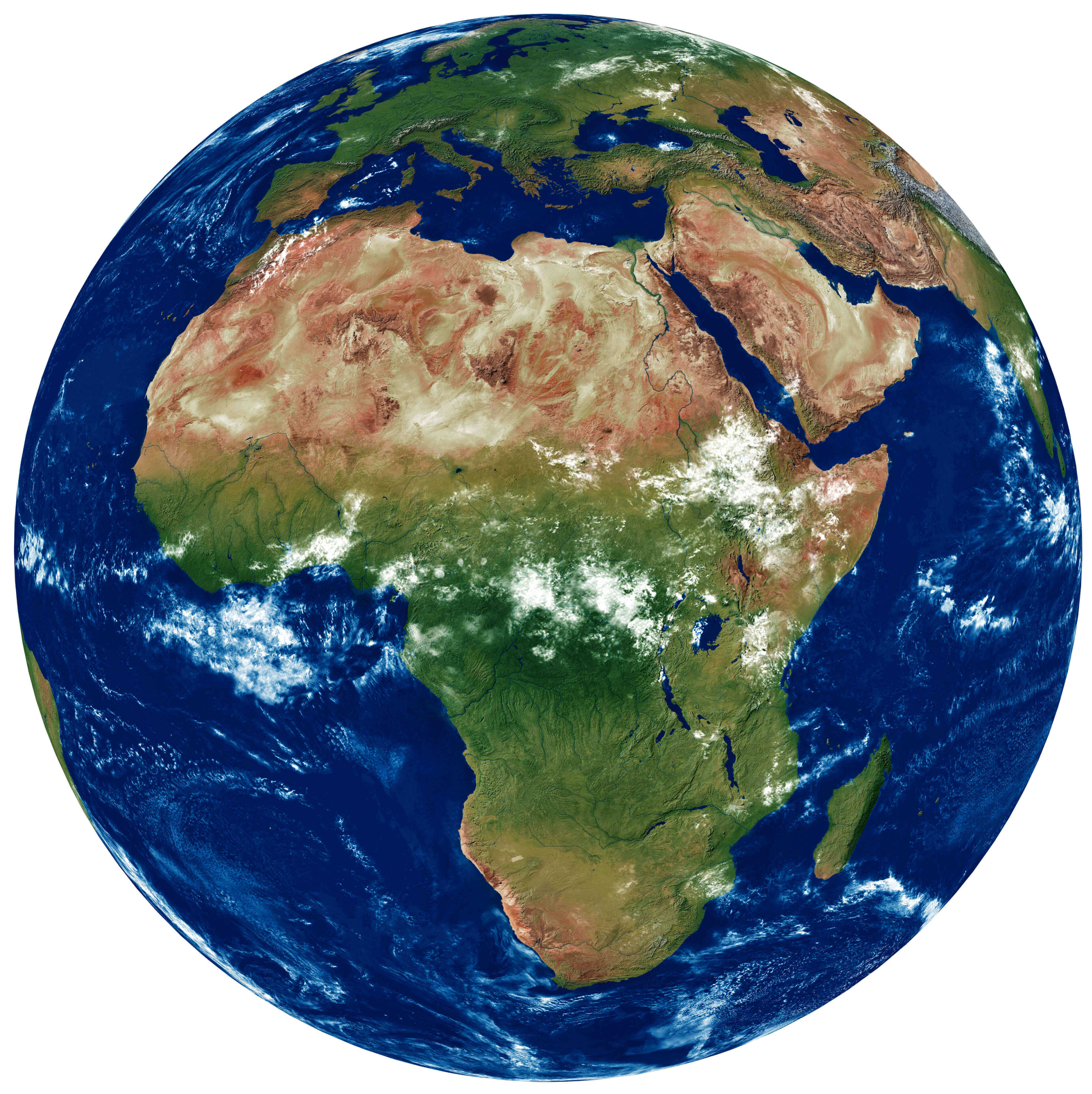 Afrika Dünya uydu haritası
