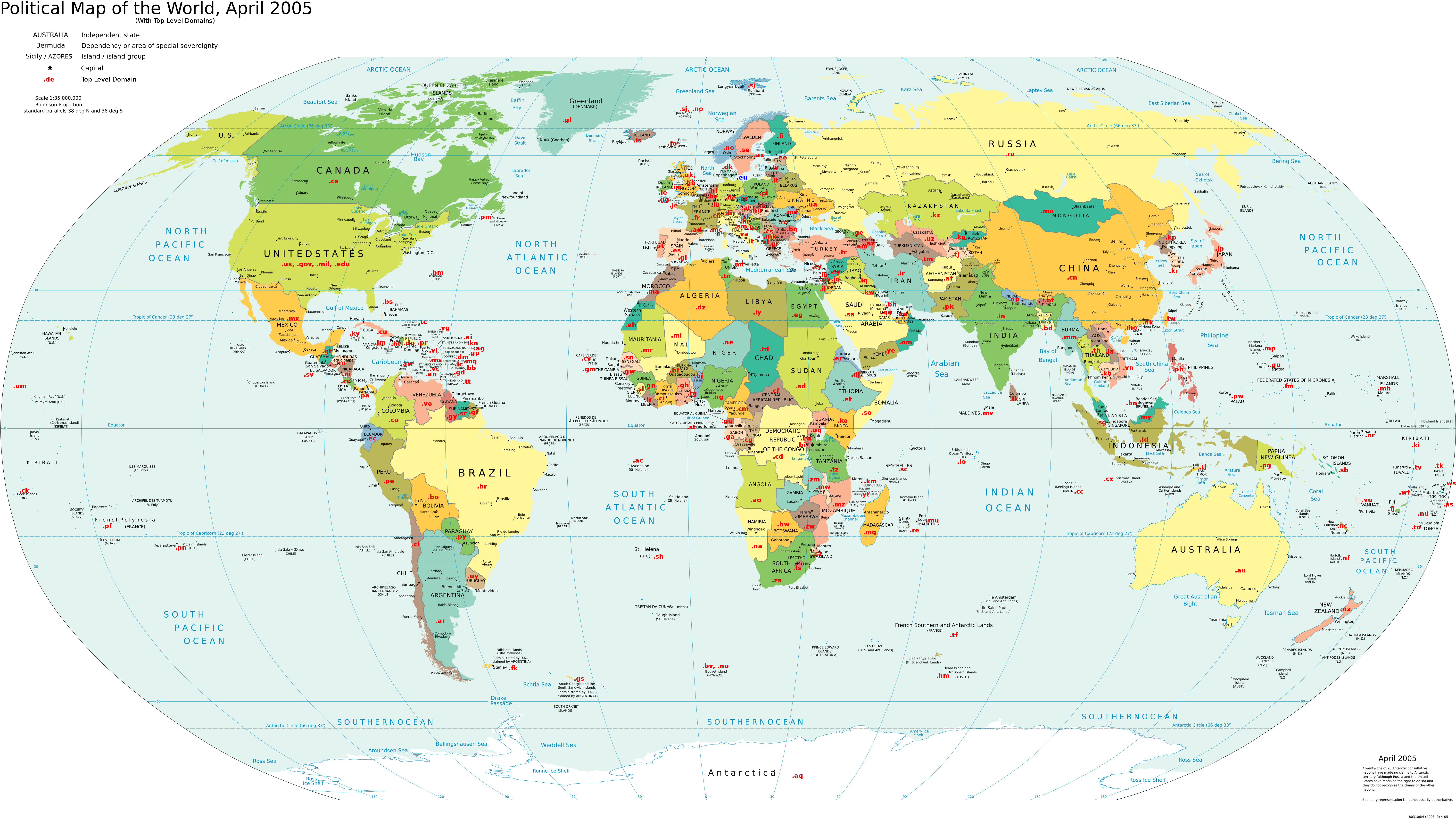 Dünya Alan Adı Uzantıları Haritası