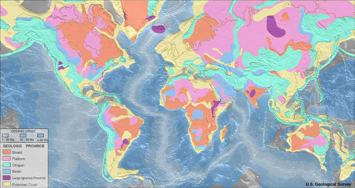 Dünya Jeolojik Bölgeler Haritası