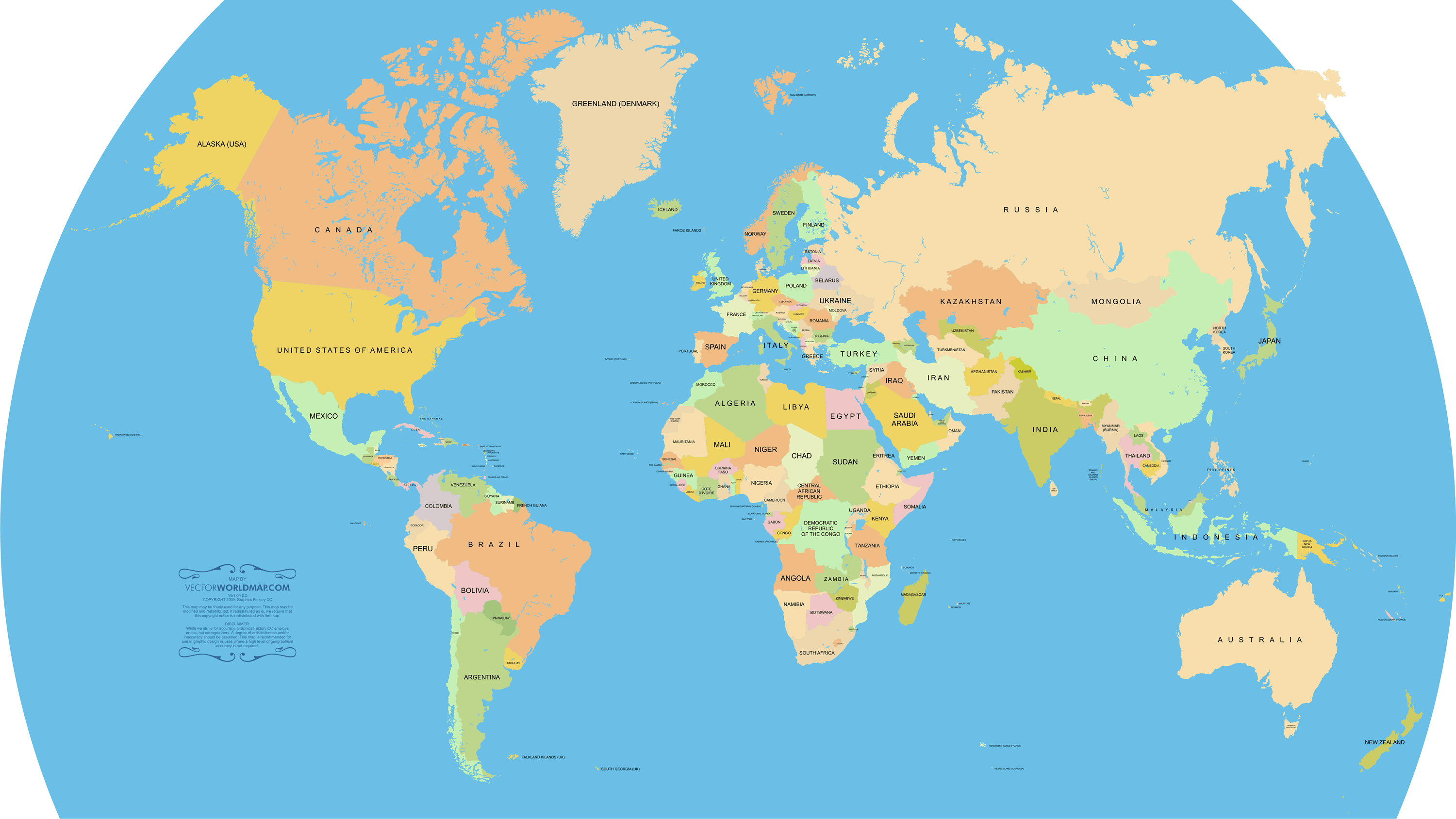 Vektörel Dünya Haritası