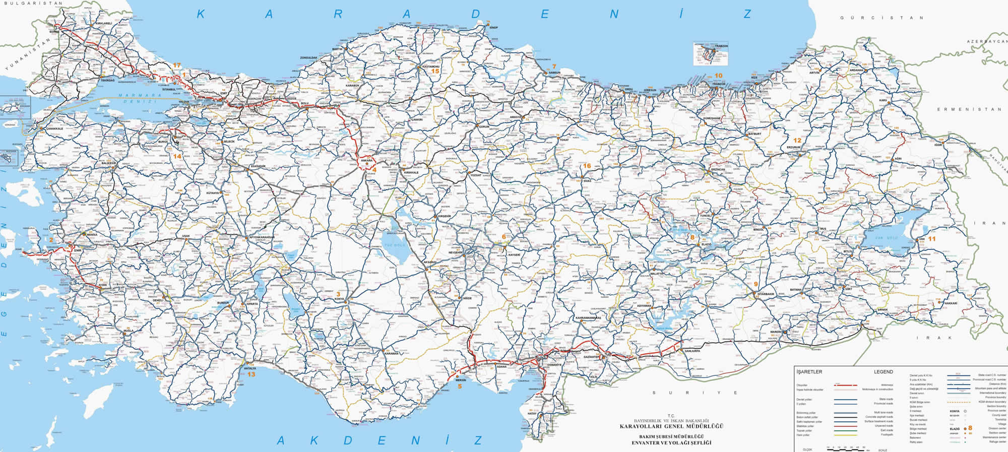 Türkiye Karayolları Haritası