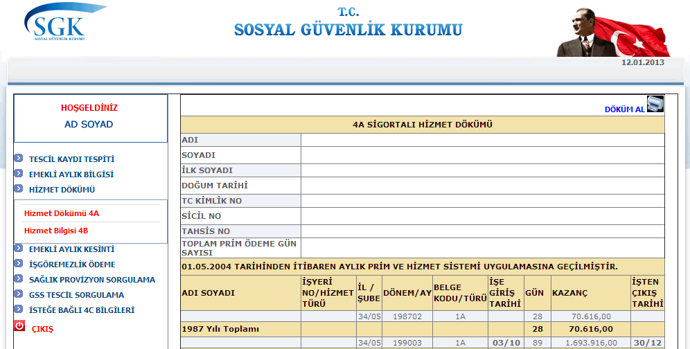 SSK Emekli Maaşı Sorgulama Şifresiz